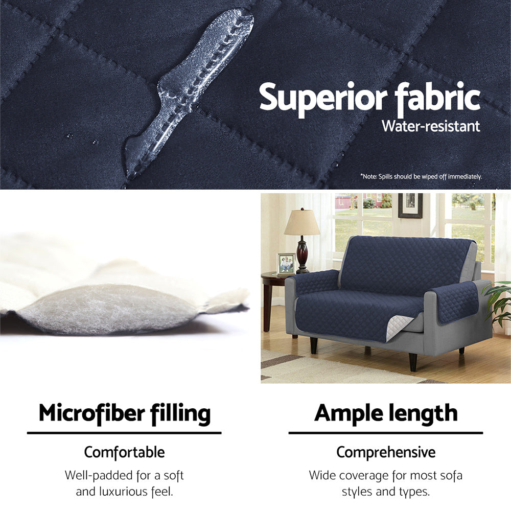 Artiss Sofa Cover Quilted Couch Covers Lounge Protector Slipcovers 3 Seater Dark Grey Artiss
