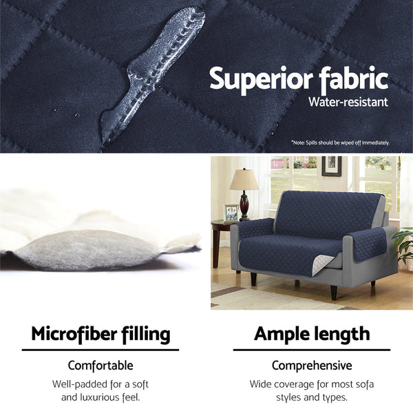 Artiss Sofa Cover Quilted Couch Covers Lounge Protector Slipcovers 3 Seater Dark Grey Artiss