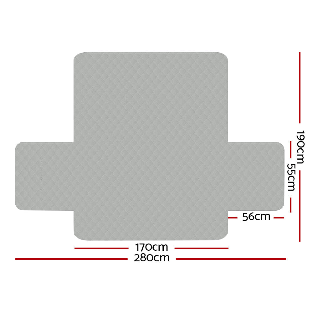 Artiss Sofa Cover Quilted Couch Covers Lounge Protector Slipcovers 3 Seater Grey Artiss