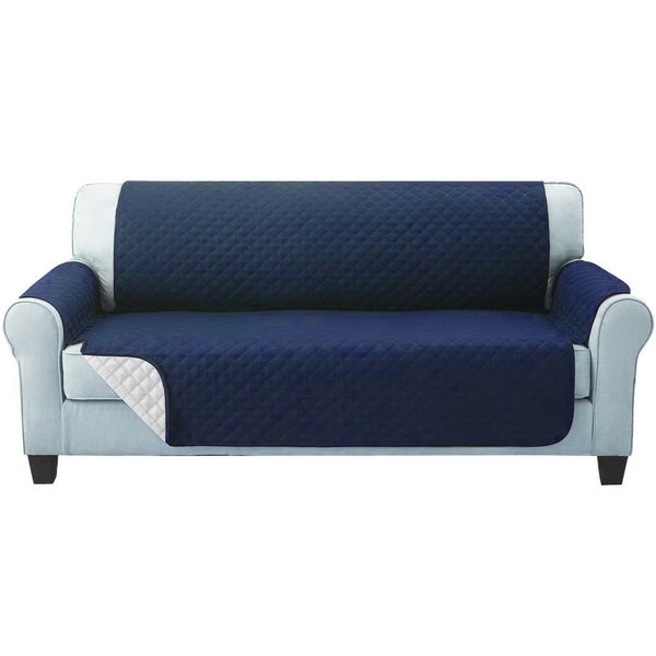 Artiss Sofa Cover Quilted Couch Covers Lounge Protector Slipcovers 3 Seater Navy Artiss