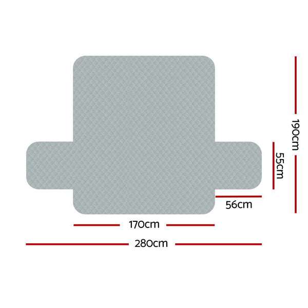 Artiss Sofa Cover Quilted Couch Covers 100% Water Resistant 3 Seater Grey Artiss