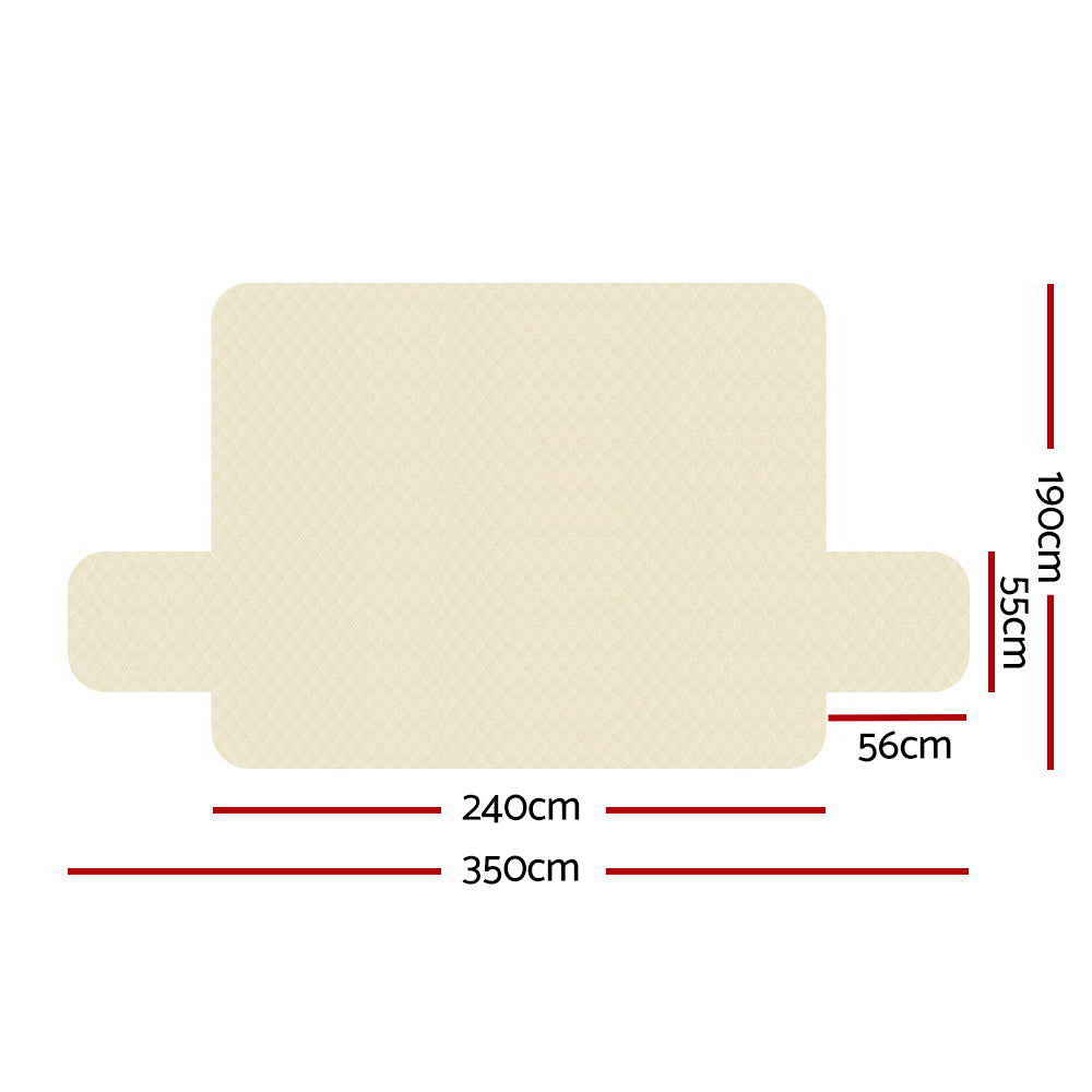 Artiss Sofa Cover Quilted Couch Covers 100% Water Resistant 4 Seater Beige Artiss