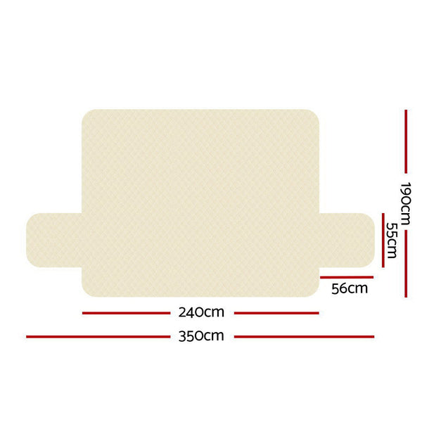 Artiss Sofa Cover Quilted Couch Covers 100% Water Resistant 4 Seater Beige Artiss