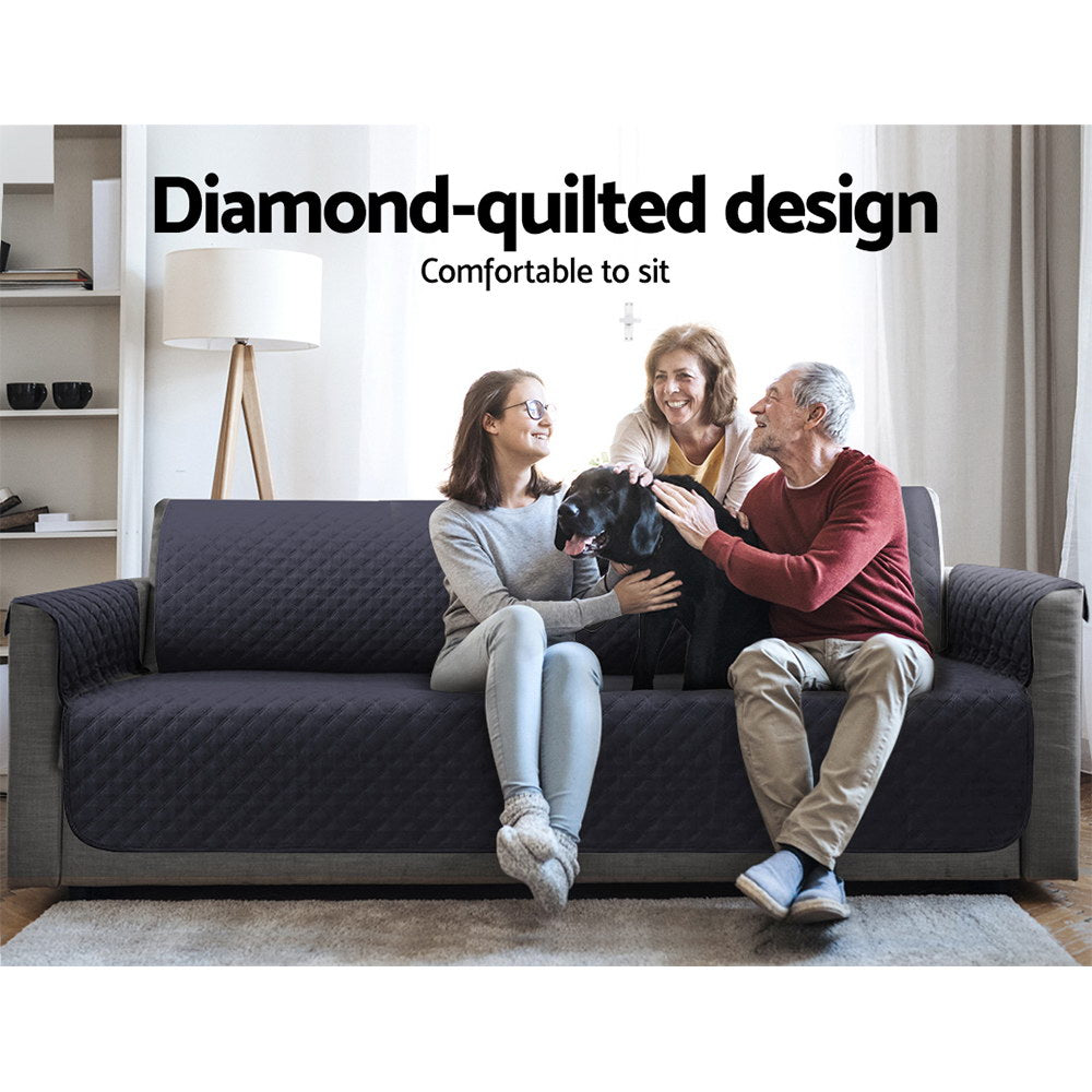 Artiss Sofa Cover Quilted Couch Covers 100% Water Resistant 4 Seater Dark Grey Artiss