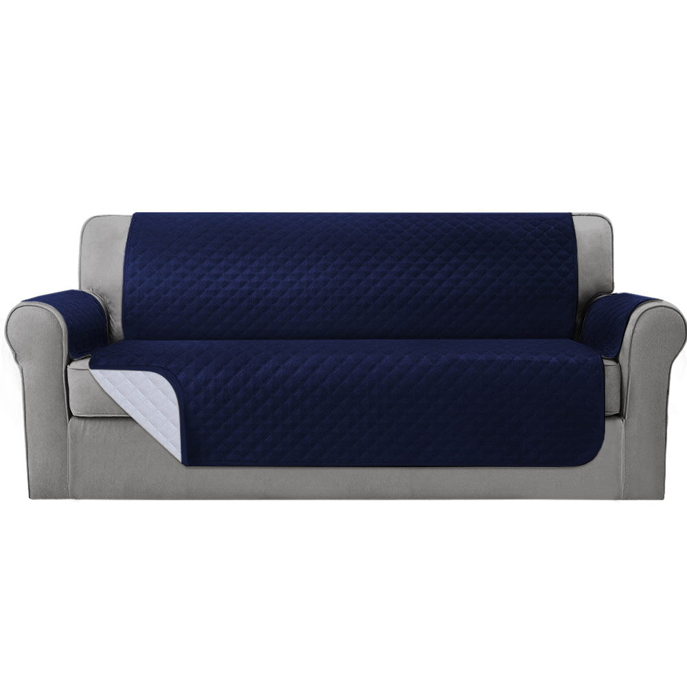 Artiss Sofa Cover Quilted Couch Covers 100% Water Resistant 4 Seater Navy Artiss