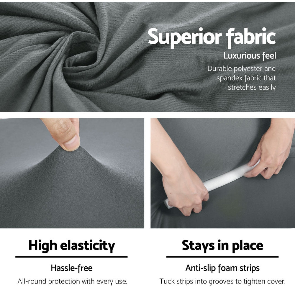 Artiss Sofa Cover Elastic Stretchable Couch Covers Grey 3 Seater Artiss