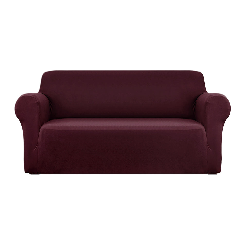 Artiss Sofa Cover Elastic Stretchable Couch Covers Burgundy 3 Seater Artiss