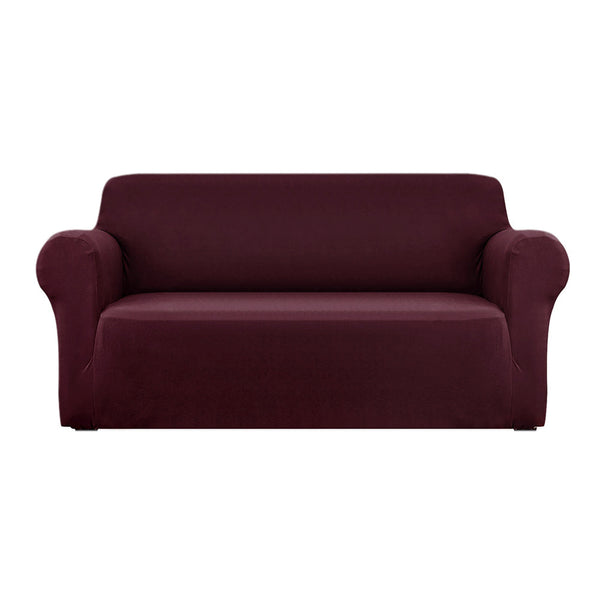 Artiss Sofa Cover Elastic Stretchable Couch Covers Burgundy 3 Seater Artiss