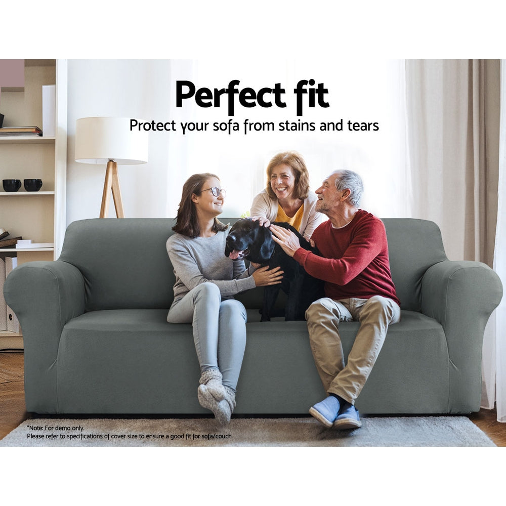 Artiss Sofa Cover Elastic Stretchable Couch Covers Grey 4 Seater Artiss