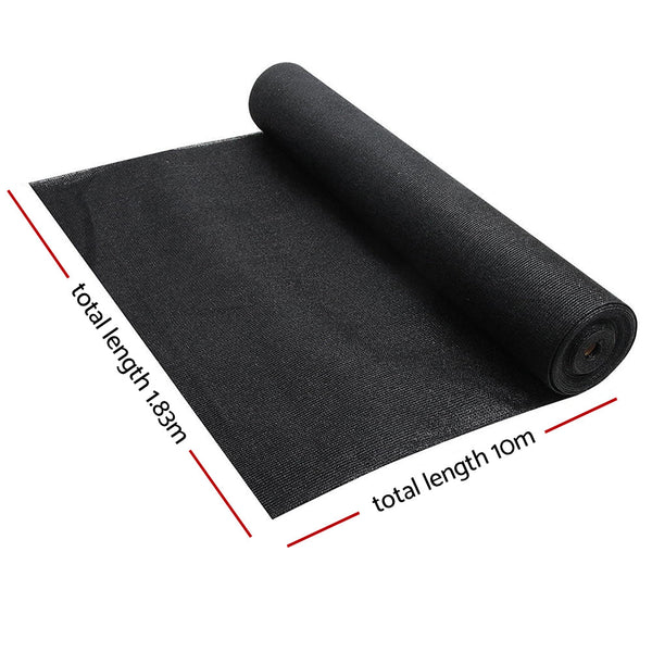 Instahut 1.83 x 10m Shade Sail Cloth - Black Does not apply