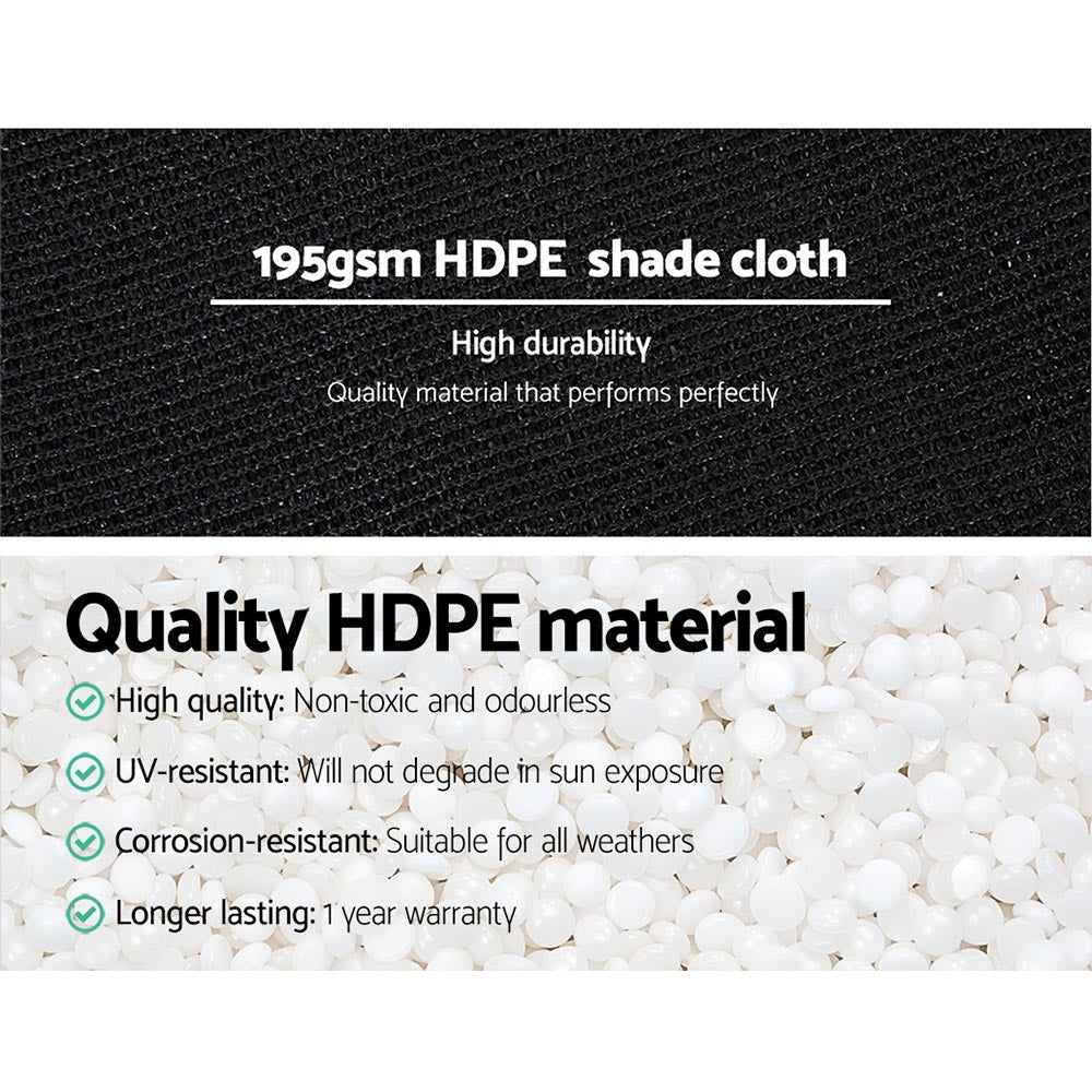 Instahut 1.83 x 10m Shade Sail Cloth - Black Does not apply