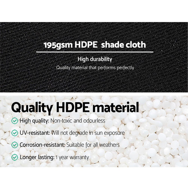 Instahut 1.83 x 10m Shade Sail Cloth - Black Does not apply