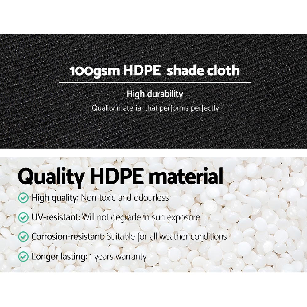 Instahut 50% Sun Shade Cloth Shadecloth Sail Roll Mesh 1.83x20m 100gsm Black Instahut