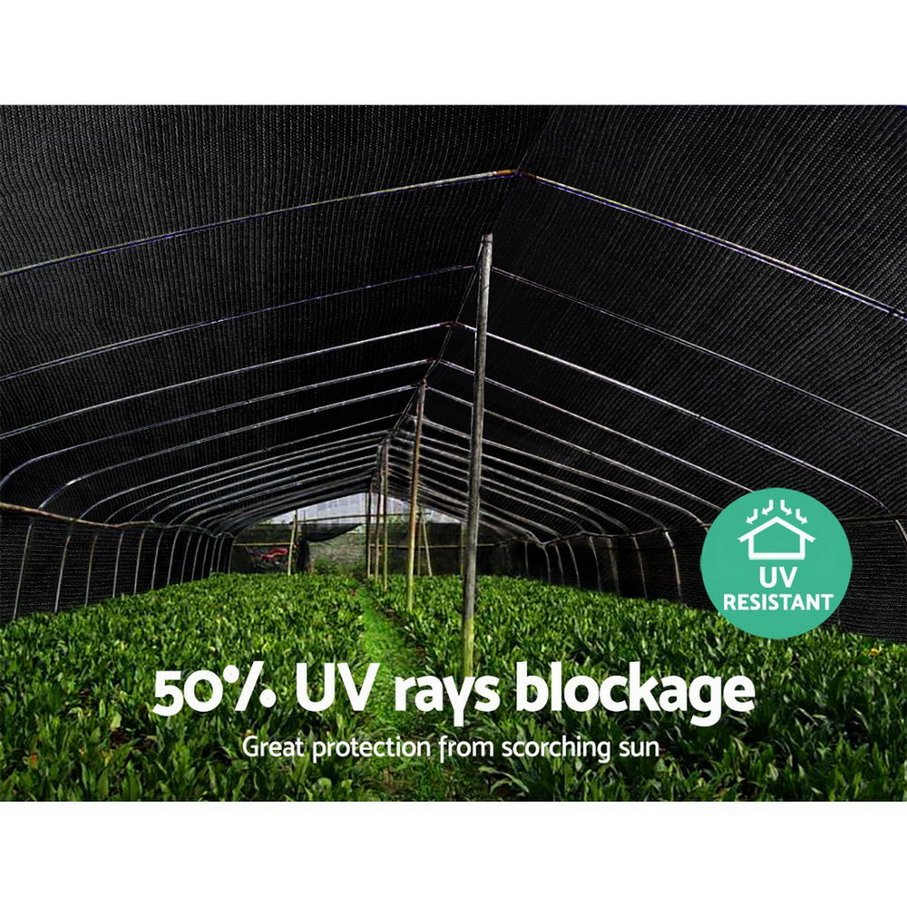 Instahut 50% Sun Shade Cloth Shadecloth Sail Roll Mesh 1.83x20m 100gsm Black Instahut