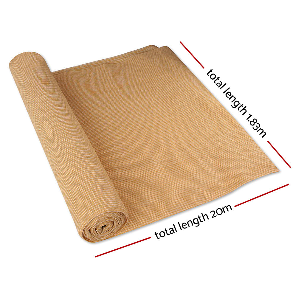 Instahut 1.83 x 20m Shade Sail Cloth - Beige Instahut