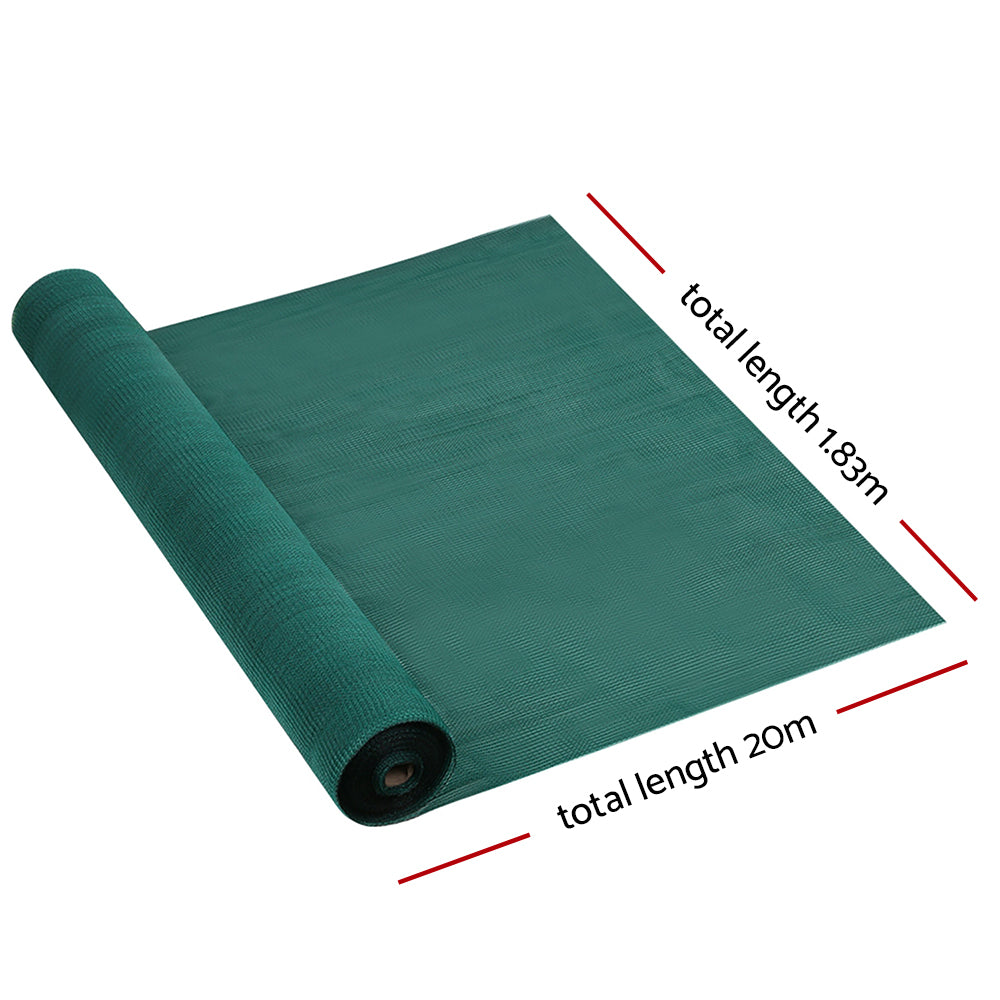 Instahut 1.83x20m 30% UV Shade Cloth Shadecloth Sail Garden Mesh Roll Outdoor Green Does not apply