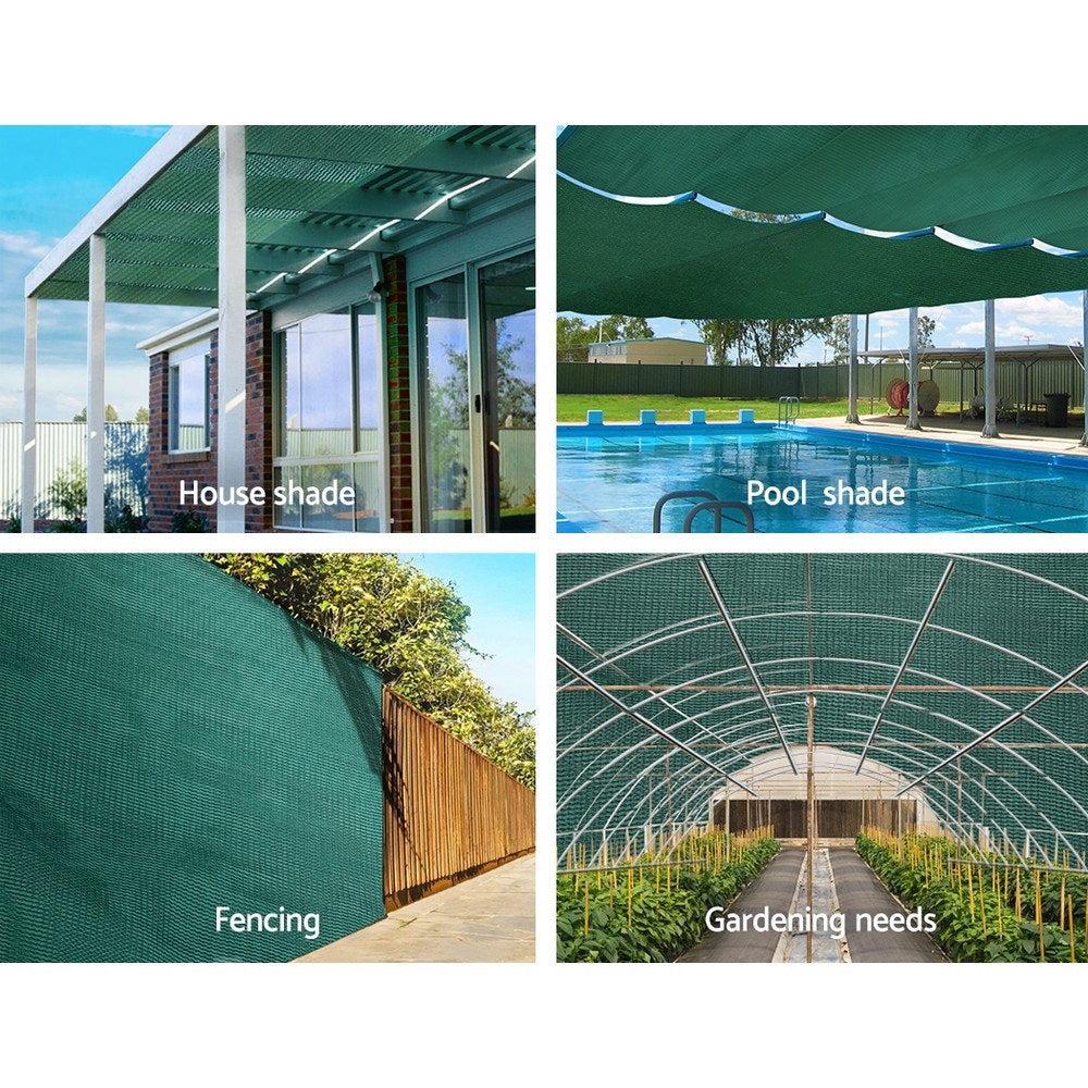 Instahut 1.83x20m 30% UV Shade Cloth Shadecloth Sail Garden Mesh Roll Outdoor Green Does not apply