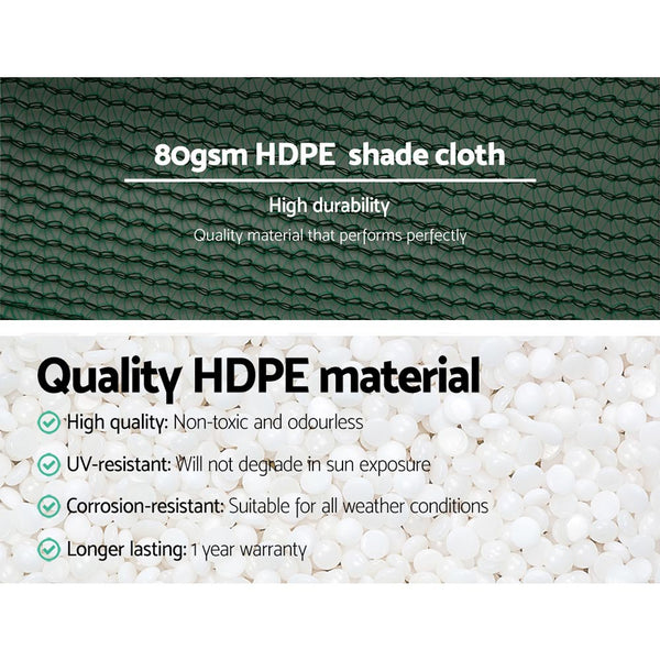 Instahut 1.83x20m 30% UV Shade Cloth Shadecloth Sail Garden Mesh Roll Outdoor Green Does not apply