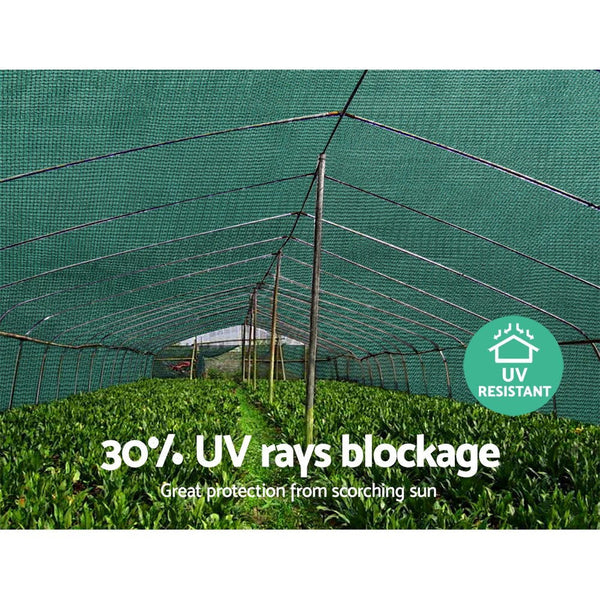 Instahut 1.83x20m 30% UV Shade Cloth Shadecloth Sail Garden Mesh Roll Outdoor Green Does not apply