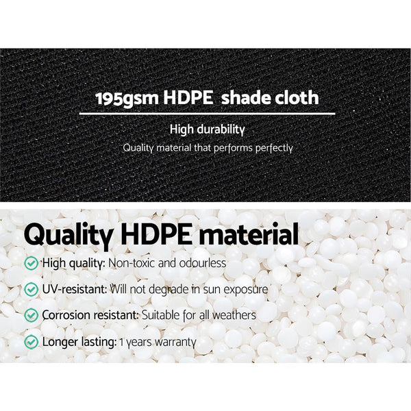 Instahut 90% Sun Shade Cloth Shadecloth Sail Roll Mesh Outdoor 195gsm 1.83x30m Does not apply