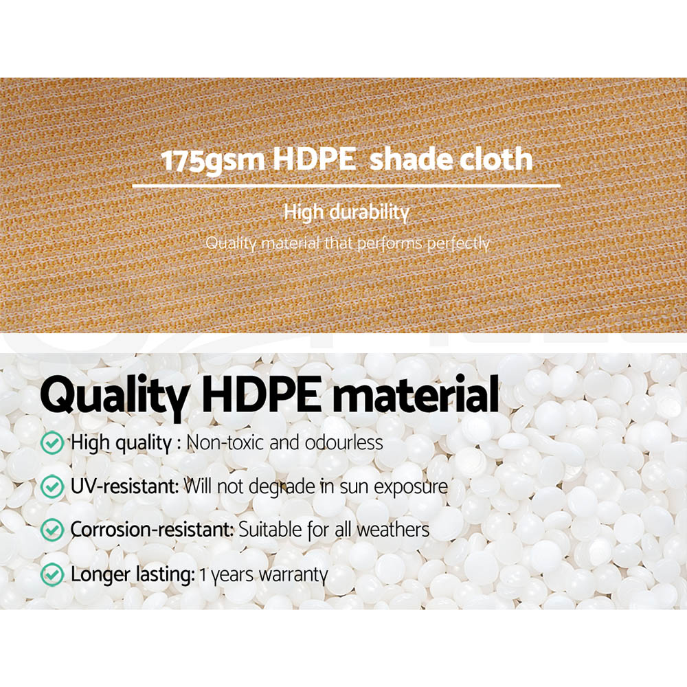 Instahut 70%UV Sun Shade Cloth Shadecloth Sail Roll Mesh Outdoor 1.83x50m Beige Instahut