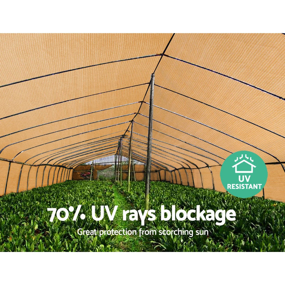 Instahut 70%UV Sun Shade Cloth Shadecloth Sail Roll Mesh Outdoor 1.83x50m Beige Instahut