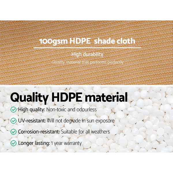 Instahut 3.66 x 10m Shade Sail Cloth - Beige Does not apply