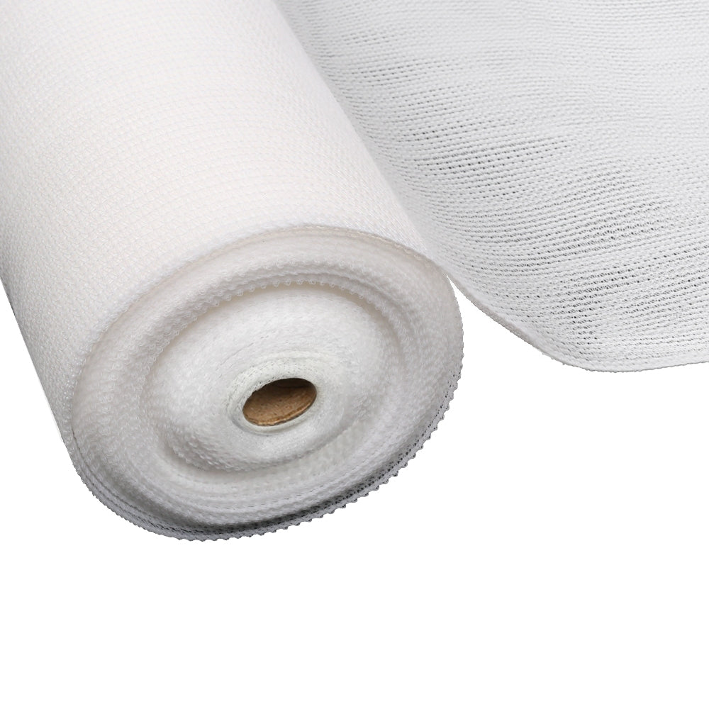 Instahut 3.66x10m 50% UV Shade Cloth Shadecloth Sail Garden Mesh Roll Outdoor White Instahut