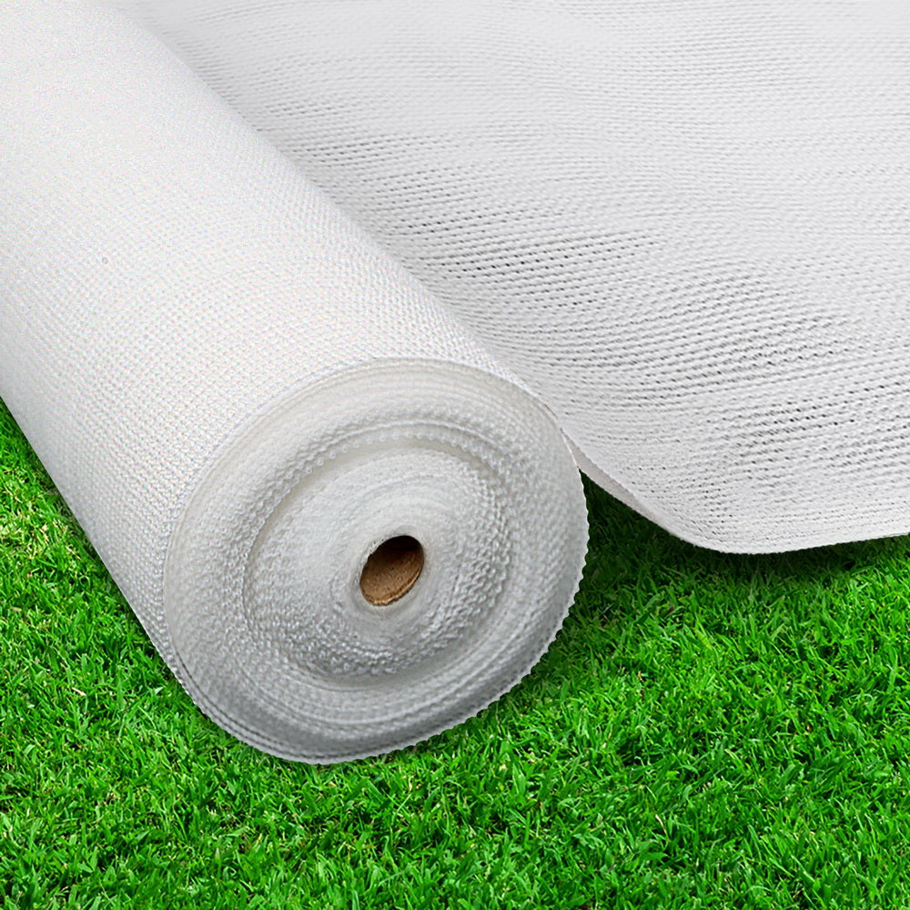 Instahut 3.66x10m 50% UV Shade Cloth Shadecloth Sail Garden Mesh Roll Outdoor White Instahut