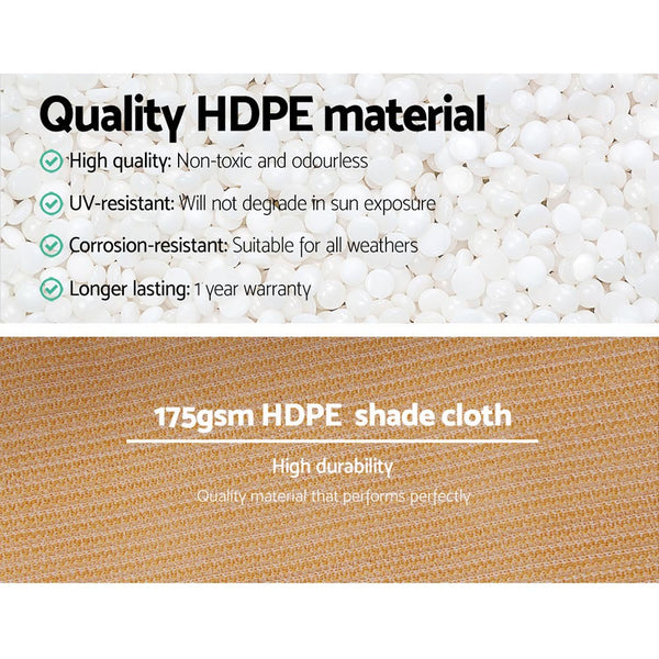 Instahut 3.66 x 10m Shade Sail Cloth - Beige Does not apply