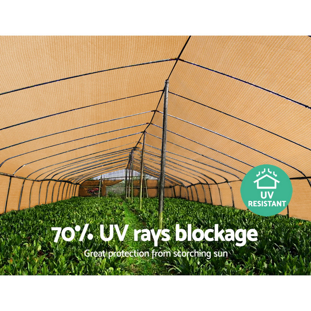 Instahut 3.66 x 10m Shade Sail Cloth - Beige Does not apply