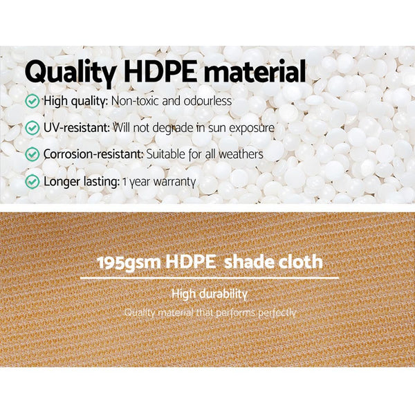 Instahut 3.66 x 10m Shade Sail Cloth - Beige Instahunt