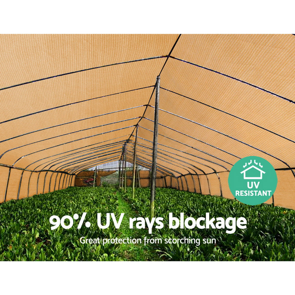 Instahut 3.66 x 10m Shade Sail Cloth - Beige Instahunt