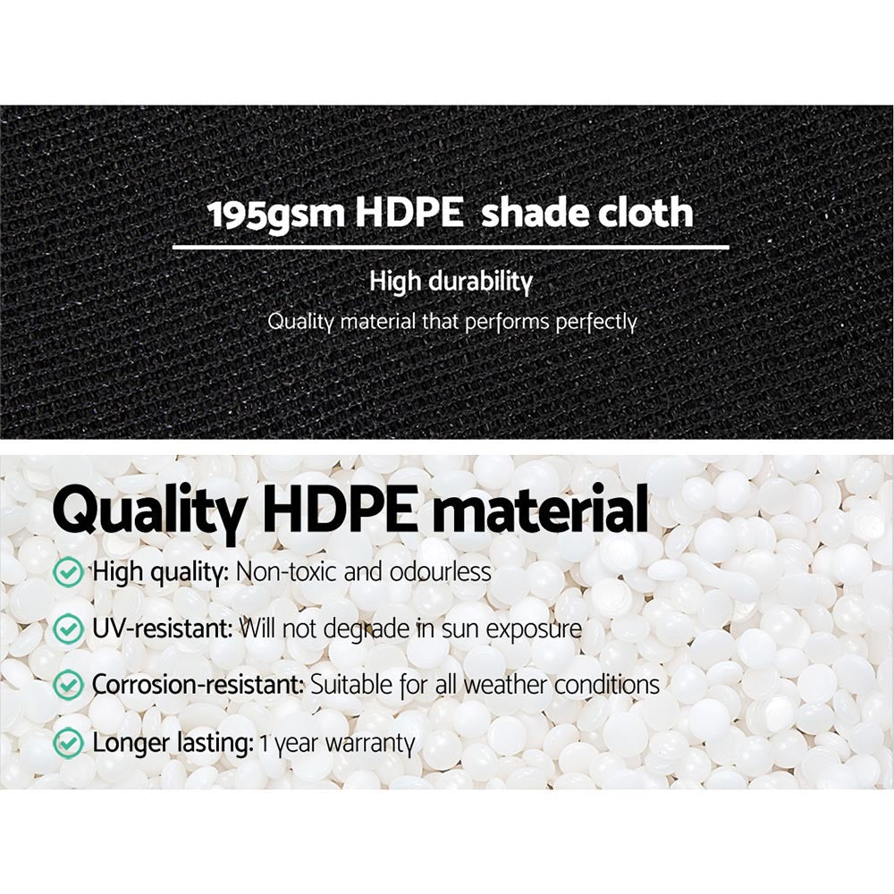 Instahut 3.66 x 10m Shade Sail Cloth - Black Does not apply