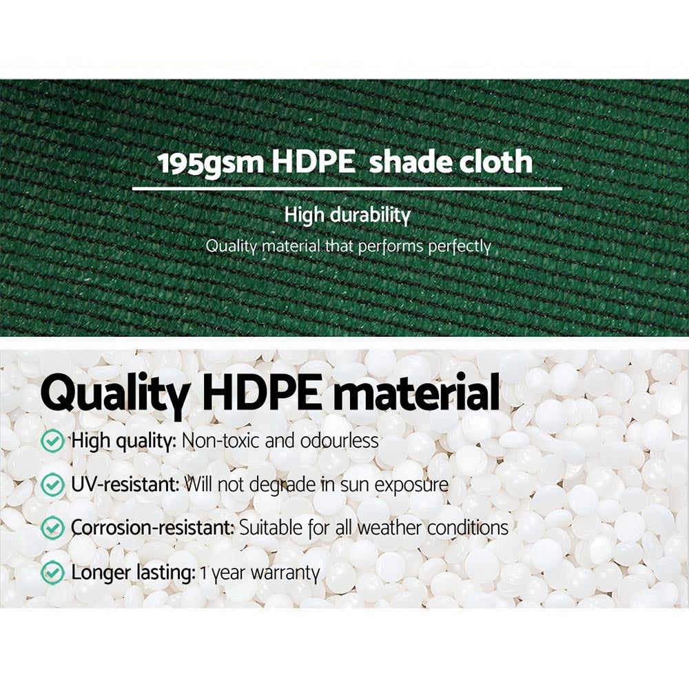 Instahut 90% Sun Shade Cloth Shadecloth Sail Roll Mesh 3.66x10m 195gsm Green Instahut