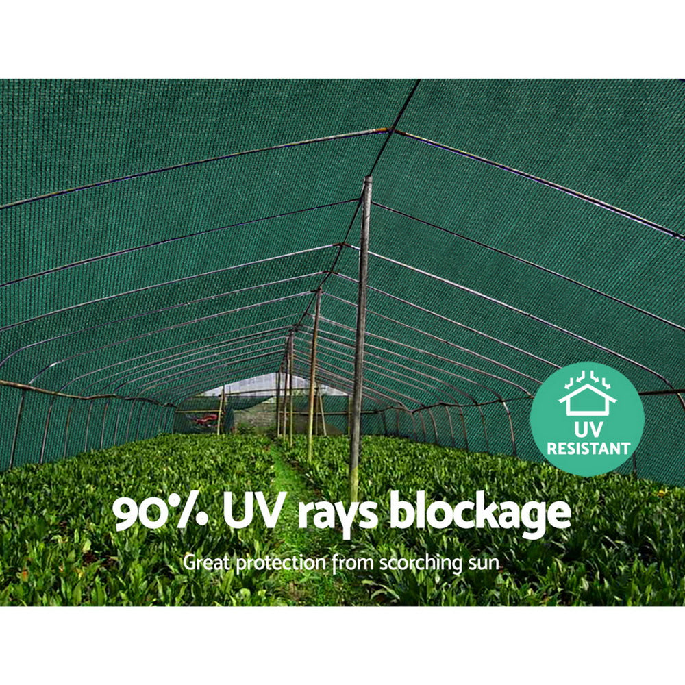 Instahut 90% Sun Shade Cloth Shadecloth Sail Roll Mesh 3.66x10m 195gsm Green Instahut