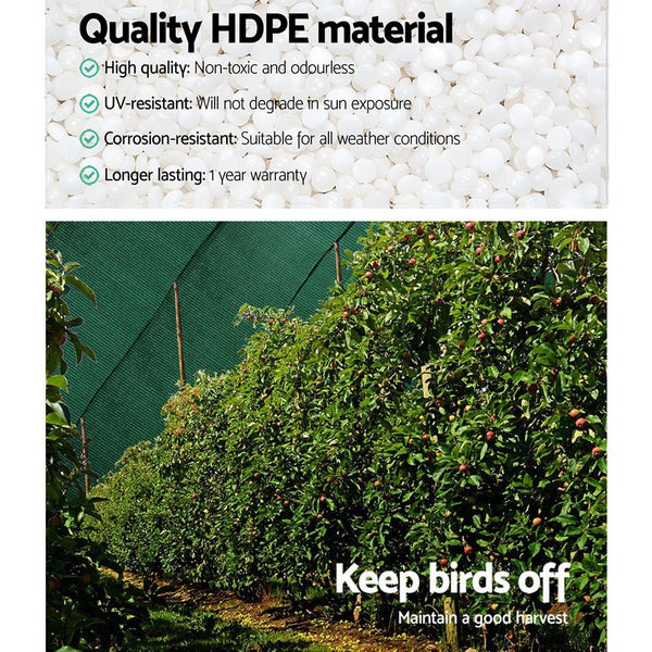 Instahut 50% Sun Shade Cloth Shadecloth Sail Roll Mesh 3.66x20m 100gsm Green Instahut