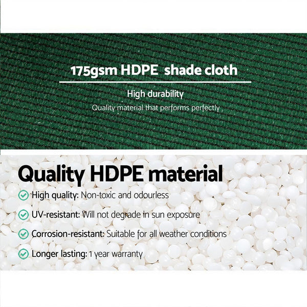 Instahut 70% Sun Shade Cloth Shadecloth Sail Roll Mesh Outdoor 175gsm 3.66x20m Green Does not apply