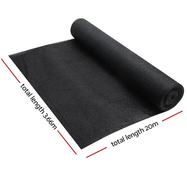 Instahut 3.66 x 20m Shade Sail Cloth - Black Does not apply