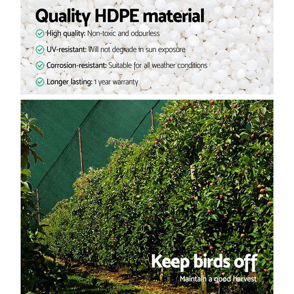 Instahut 90% Sun Shade Cloth Shadecloth Sail Roll Mesh 3.66x20m 195gsm Green Instahut