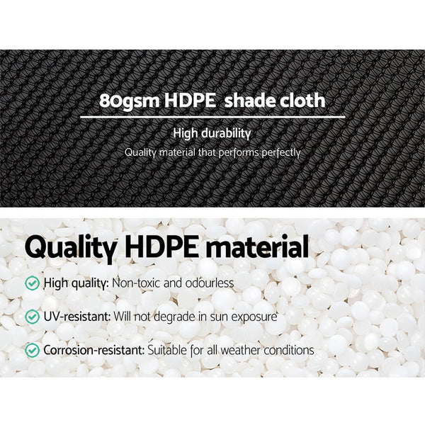 Instahut 3.66x30m 30% UV Shade Cloth Shadecloth Sail Garden Mesh Roll Outdoor Black Instahut