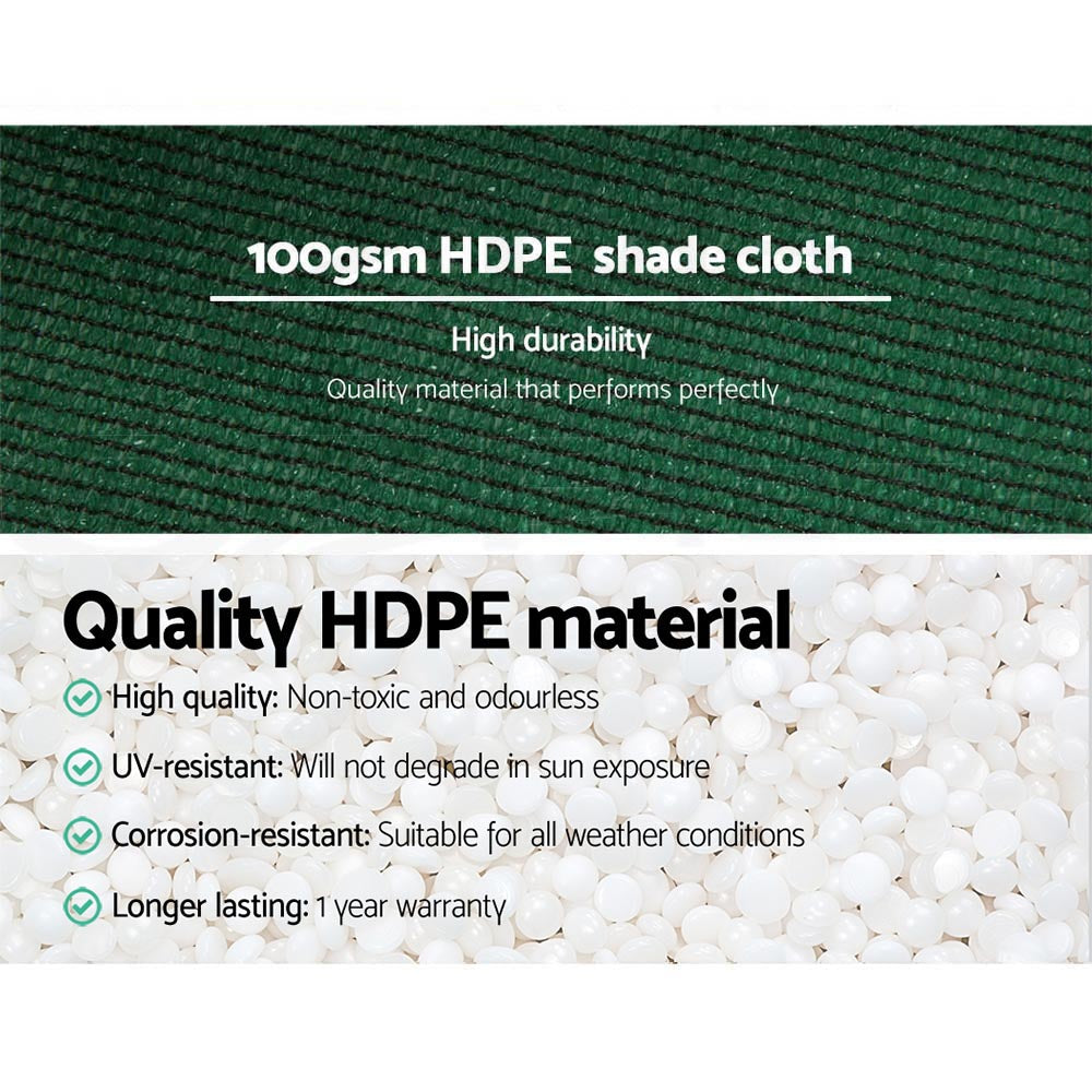 Instahut 50%UV Shade Cloth Shadecloth Sail Garden Mesh Roll Outdoor 3.66x10m GR Instahut
