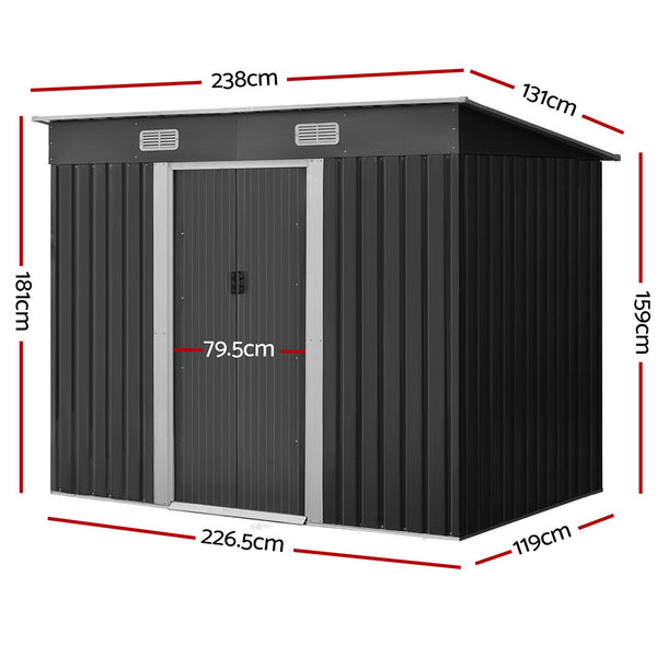 Giantz Garden Shed Outdoor Storage Sheds Tool Workshop 2.38x1.31M freeshipping - Awezingly