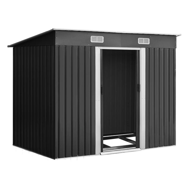 Giantz Garden Shed Outdoor Storage Sheds 2.38x1.31M Tool Metal Base House Grey Giantz