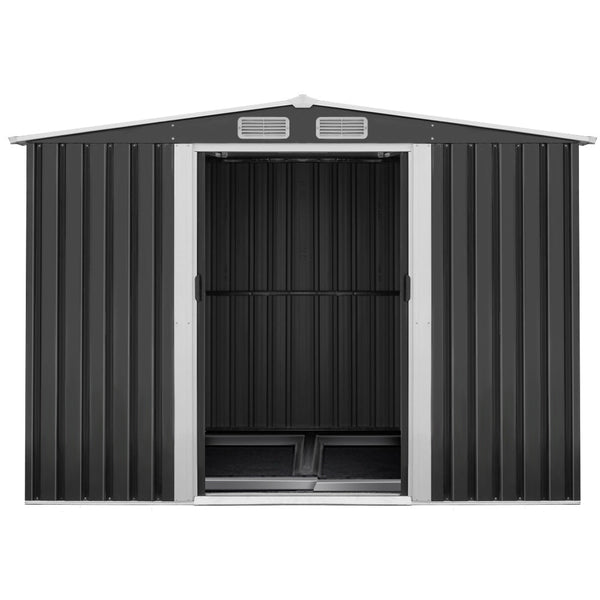 Giantz Garden Shed Outdoor Storage Sheds 2.6x3.9x2M Workshop Metal Base Grey Giantz