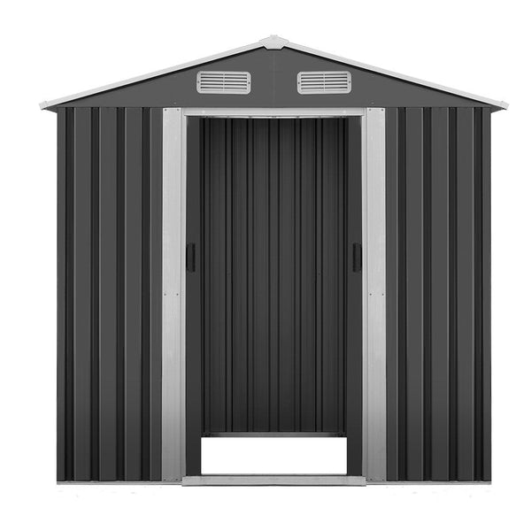 Giantz Garden Shed Outdoor Storage Sheds 1.96x1.32M Tool Workshop Metal Grey Giantz
