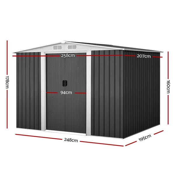 Giantz Garden Shed Outdoor Storage Sheds Tool Workshop 2.58X2.07M Giantz