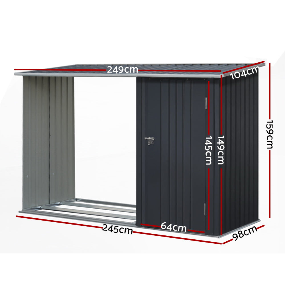 Giantz Garden Shed Sheds Outdoor Tool 2.49x1.04M Storage Workshop House Galvanised Steel Giantz