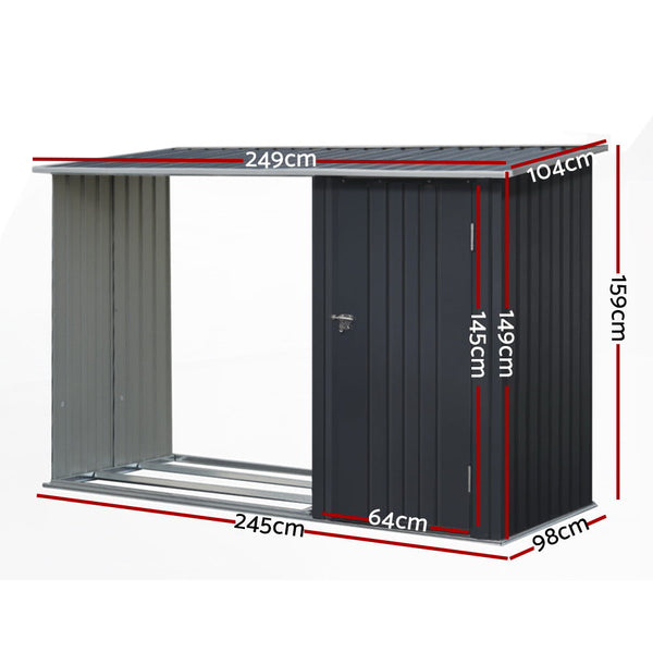 Giantz Garden Shed Sheds Outdoor Tool 2.49x1.04M Storage Workshop House Galvanised Steel Giantz