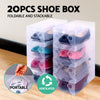 Artiss Set of 20 Clear Shoe Box Foldable Transparent Shoe Storage Stackable Case